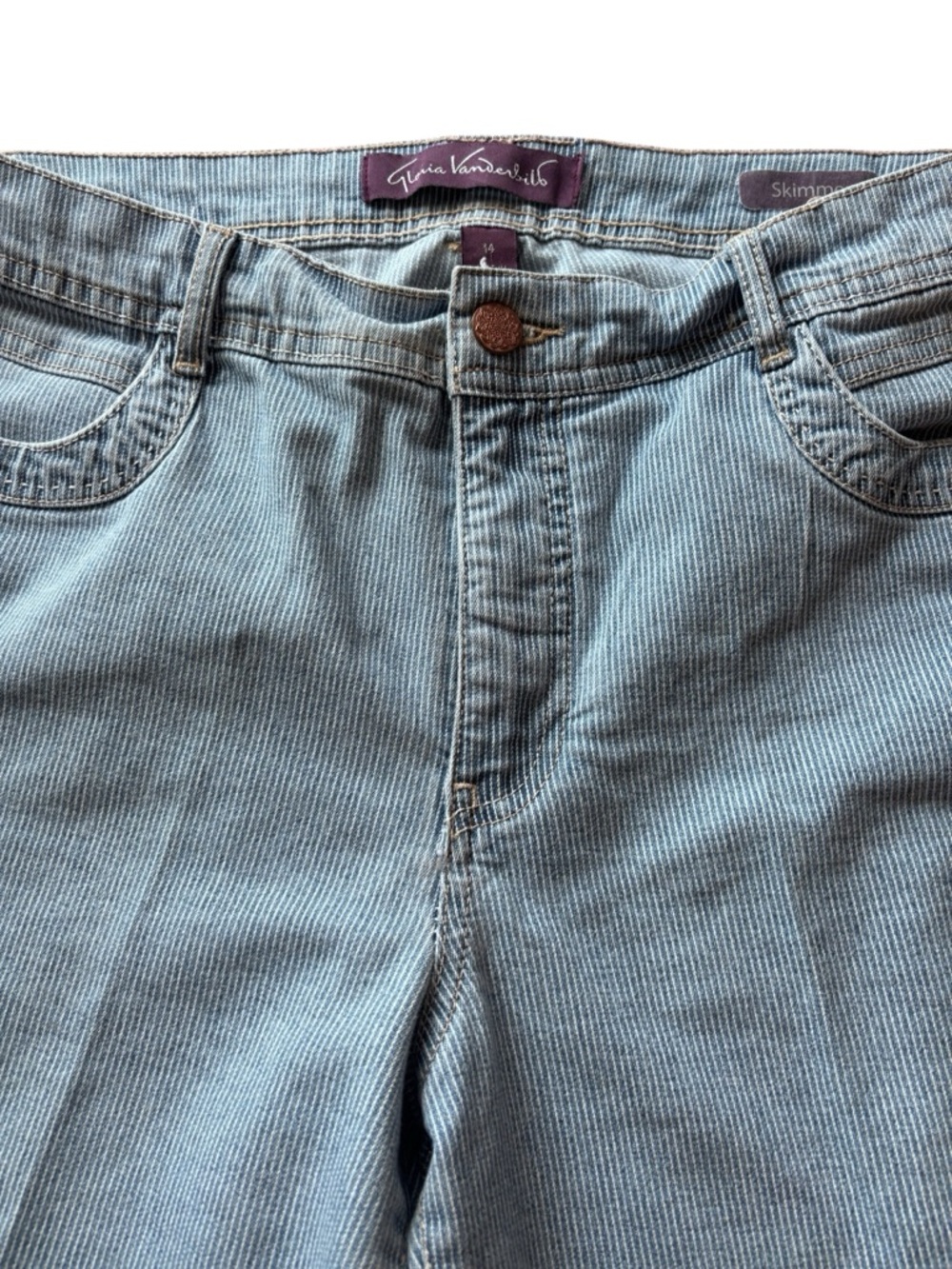 Denim Bermuda Shorts Women Size 14 Blue Mid Rise Stretch Jean Shorts